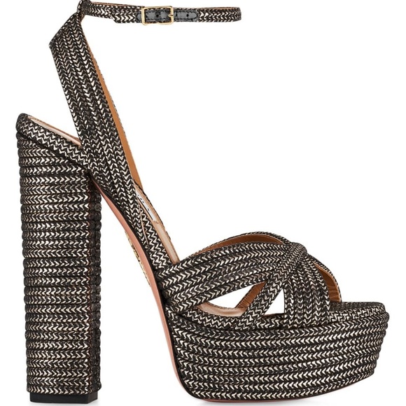 Aquazzura Shoes - New AQUAZZURA Sundance Plateau 140mm Platform Sandals In Platino $995 37